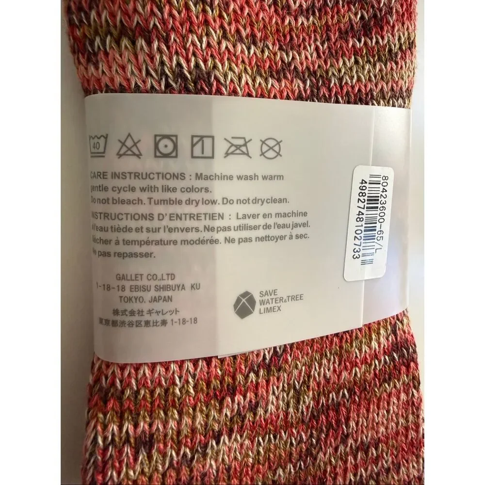 Anonymous ISM Socks Crew Made in Japan Cashmere Blend One Size Fits Most